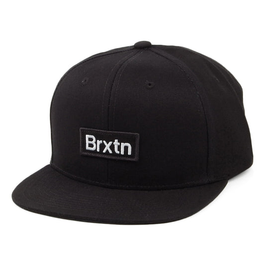 Brixton Gate III Medium Profil Snapback Cap - Schwarz