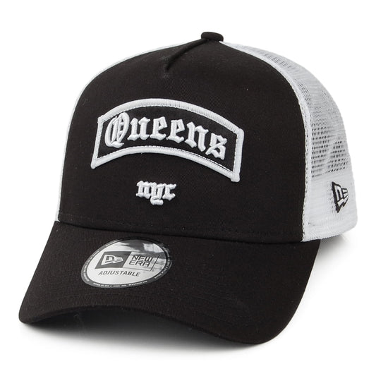 New Era A-Frame Trucker Cap - Borough Queens - Schwarz