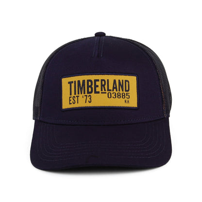 Timberland Printed Logo Patch Trucker Cap - Marineblau