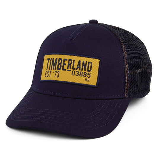 Timberland Printed Logo Patch Trucker Cap - Marineblau