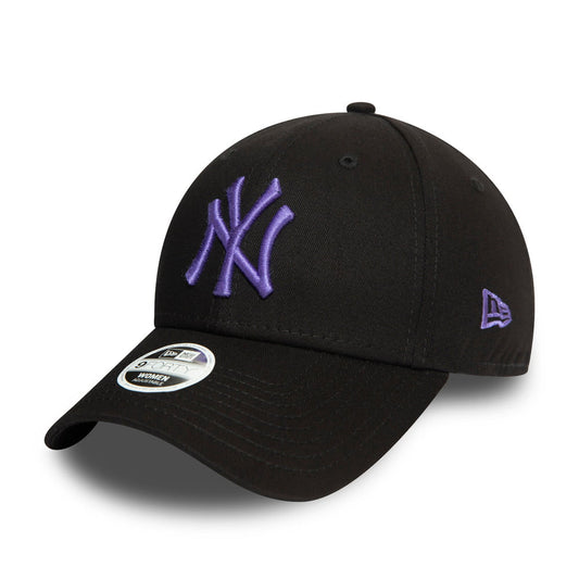 New Era Damen 9FORTY New York Yankees Baseball Cap - MLB League Essential XX - Schwarz - Lila