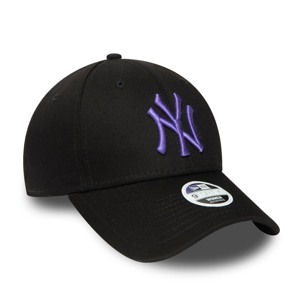 New Era Damen 9FORTY New York Yankees Baseball Cap - MLB League Essential XX - Schwarz - Lila