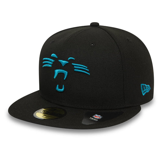 New Era 59FIFTY Carolina Panthers Baseball Cap - NFL Team Tonal Shadow Logo - Schwarz