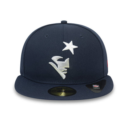 New Era 59FIFTY New England Patriots Baseball Cap - NFL Team Tonal Shadow Logo - Marineblau
