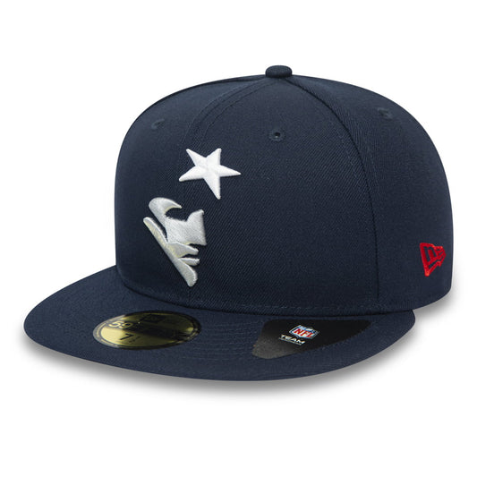 New Era 59FIFTY New England Patriots Baseball Cap - NFL Team Tonal Shadow Logo - Marineblau