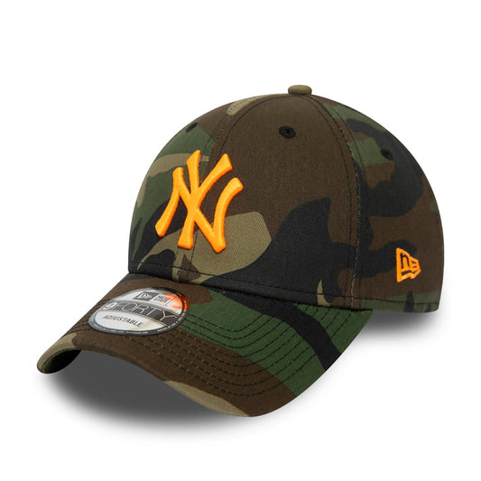 New Era 9FORTY New York Yankees Baseball Cap MLB Camo Essential - Tarnfarben-Orange
