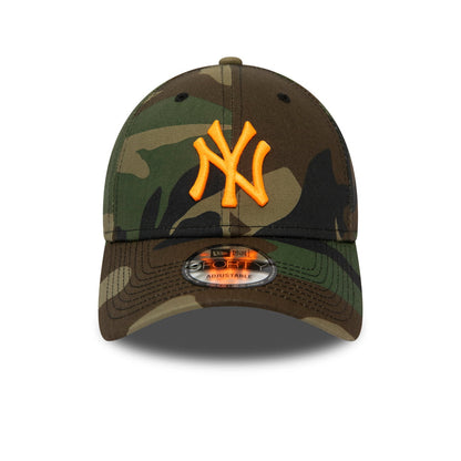 New Era 9FORTY New York Yankees Baseball Cap MLB Camo Essential - Tarnfarben-Orange