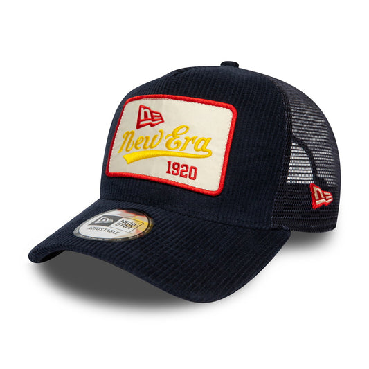 New Era Kord Trucker Cap Fabric Patch - Marineblau