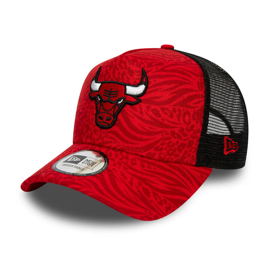 New Era Chicago Bulls Trucker Cap NBA Animal Print - Rot