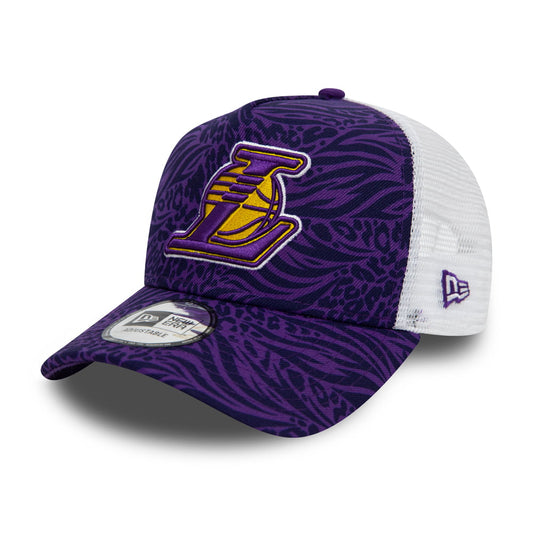 New Era L.A. Lakers Trucker Cap NBA Animal Print - Lila