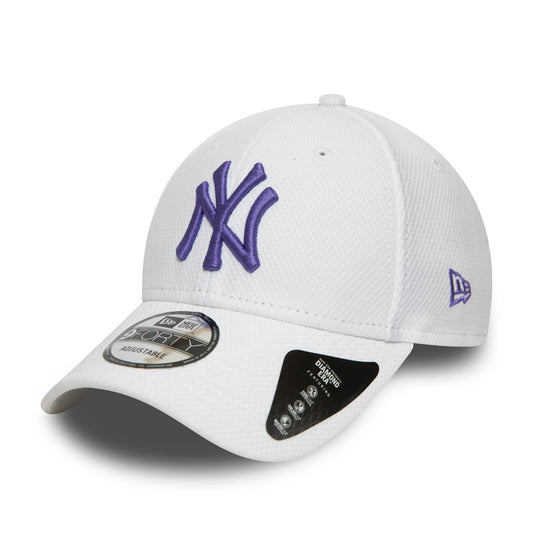 New Era 9FORTY New York Yankees Baseball Cap Diamond Era - Weiß-Lila