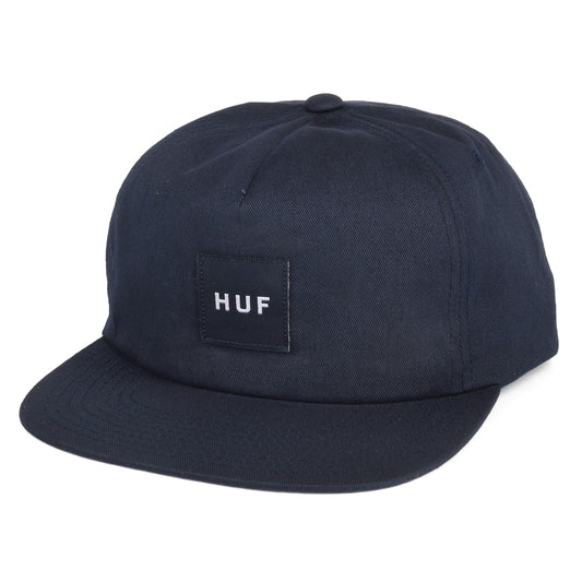HUF Box Logo Unstrukturierte Snapback Cap - Marineblau