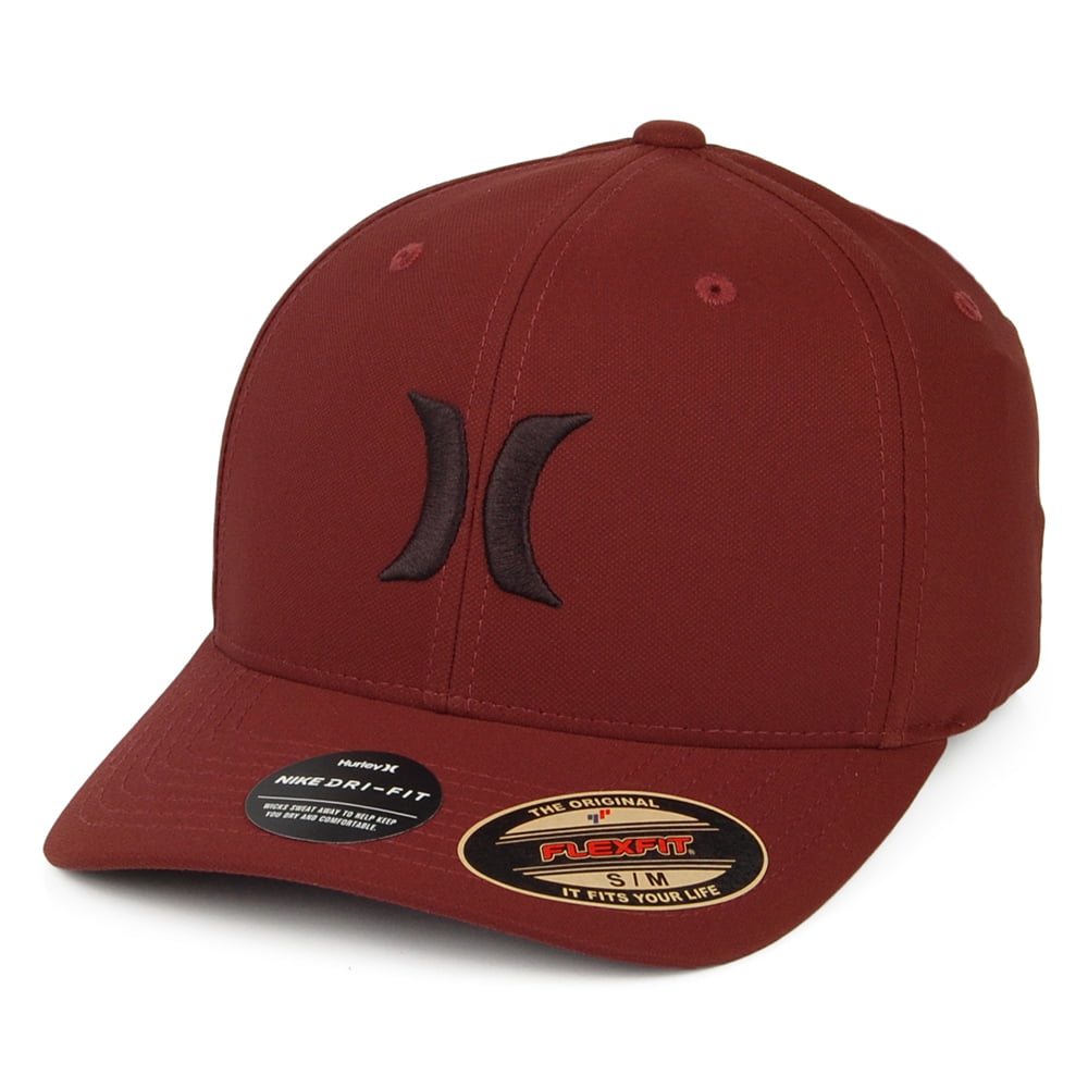 Hurley H2O-Dri One & Only Flexfit Baseball Cap - Burgunderrot