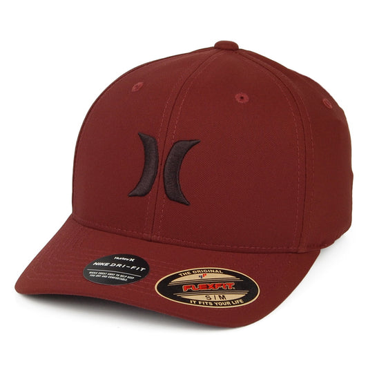 Hurley H2O-Dri One & Only Flexfit Baseball Cap - Burgunderrot