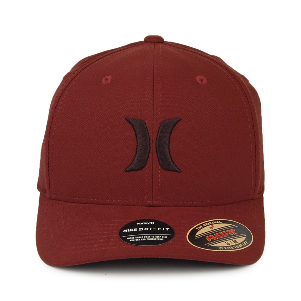 Hurley H2O-Dri One & Only Flexfit Baseball Cap - Burgunderrot