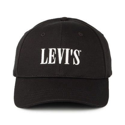 Levi's Serif Logo Baseball Cap aus Baumwolle - Schwarz-Weiß