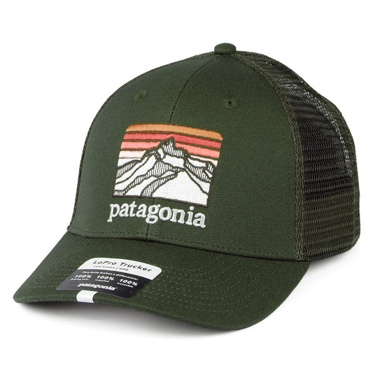 Patagonia Line Logo Ridge LoPro Trucker Cap aus Organic Cotton Canvas - Waldgrün
