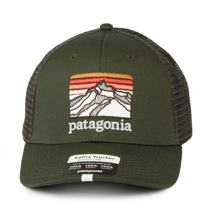Patagonia Line Logo Ridge LoPro Trucker Cap aus Organic Cotton Canvas - Waldgrün