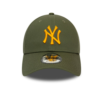 New Era 9FORTY II New York Yankees Baseball Cap - MLB League Essential - Olivgrün-Gelb