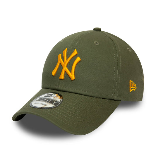 New Era 9FORTY II New York Yankees Baseball Cap - MLB League Essential - Olivgrün-Gelb