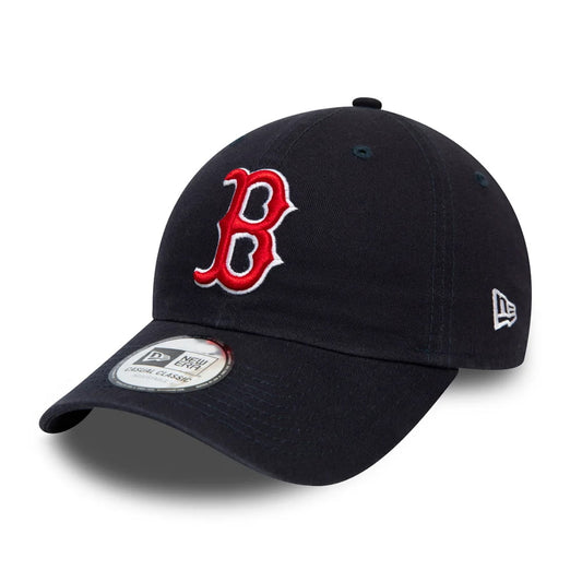 New Era 9TWENTY Boston Red Sox Baseball Cap MLB Washed Casual Classic - Marineblau