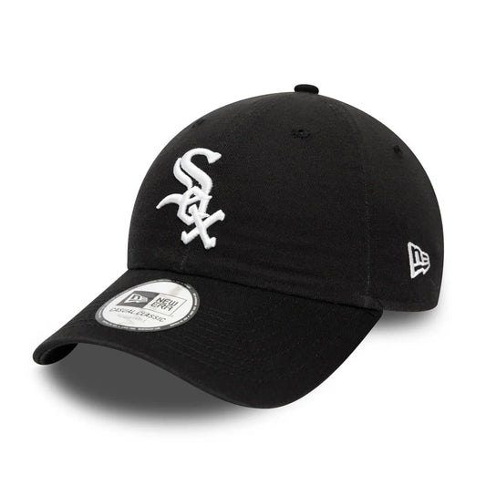 New Era 9TWENTY Chicago White Sox Baseball Cap MLB Washed Casual Classic - Schwarz