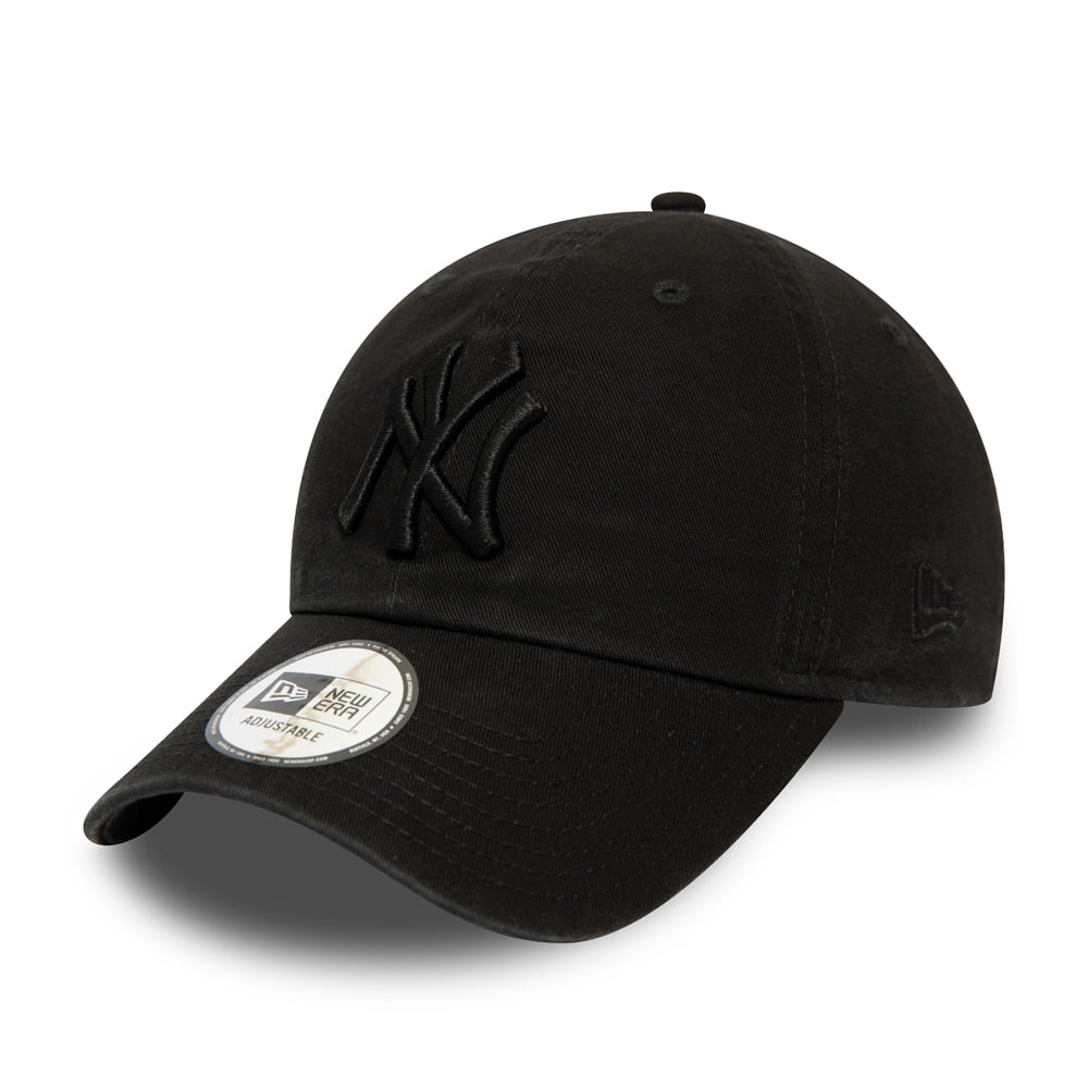 New Era 9TWENTY New York Yankees Baseball Cap - MLB Washed Casual Classic - Schwarz
