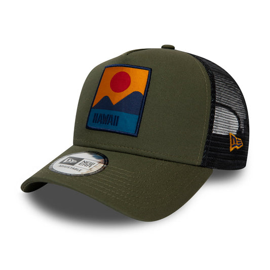New Era Hawaii Location Trucker Cap - Olivgrün