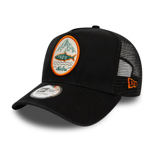 New Era Outdoors A-Frame Trucker Cap - Schwarz