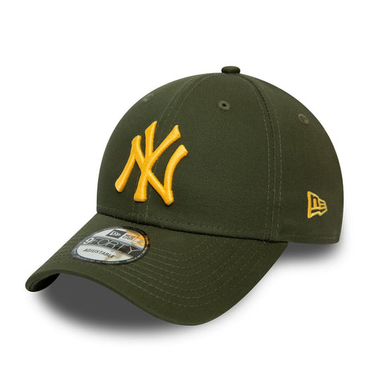 New Era 9FORTY New York Yankees Baseball Cap MLB Colour Essential - Olivgrün-Gelb