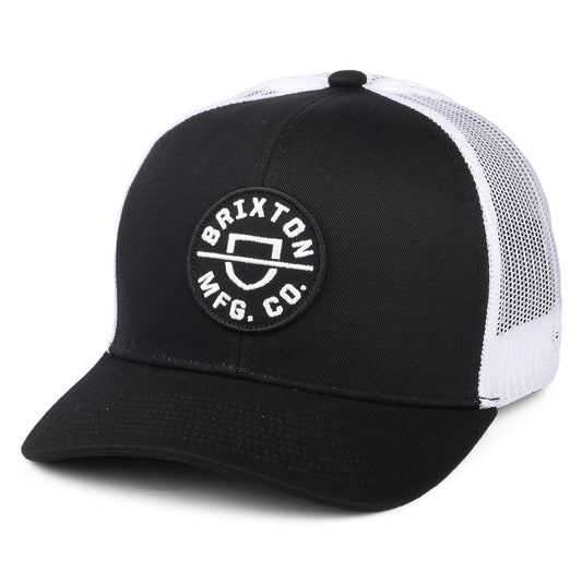 Brixton Crest MP Mesh Trucker Cap - Schwarz-Weiß