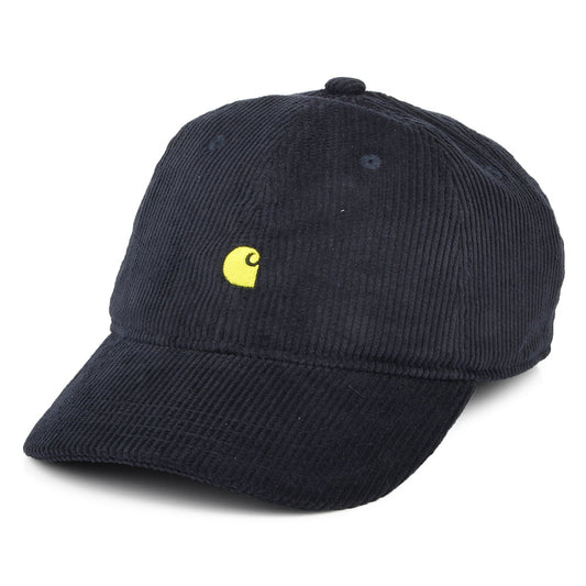 Carhartt WIP Harlem Kord Baseball Cap - Dunkles Marineblau-Gelb