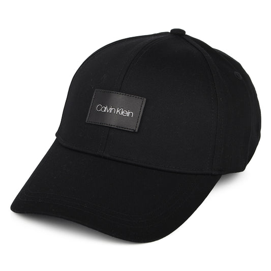 Calvin Klein Leather Patch Baseball Cap - Schwarz