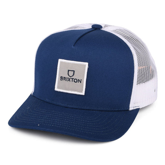 Brixton Alpha Block NetPlus MP Trucker Cap - Marineblau-Weiß