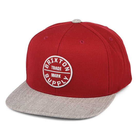 Brixton Oath III Snapback Cap - Rot-Grau Melliert