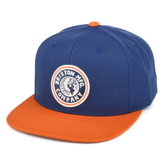 Brixton Rival MP Snapback Cap - Blau-Verbranntes Orange