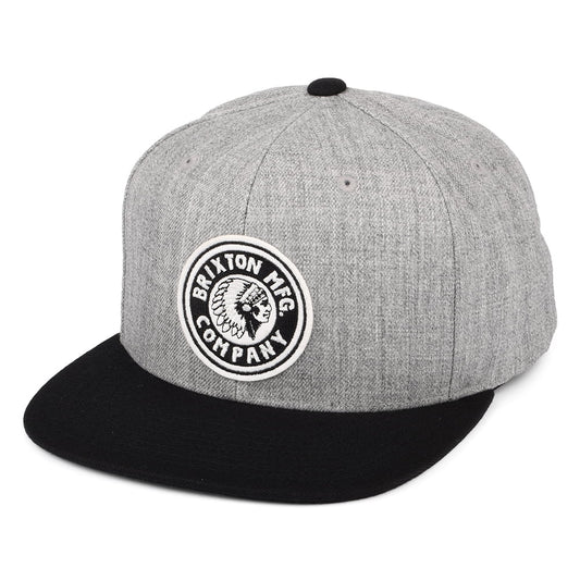 Brixton Rival MP Snapback Cap - Grau Melliert-Schwarz