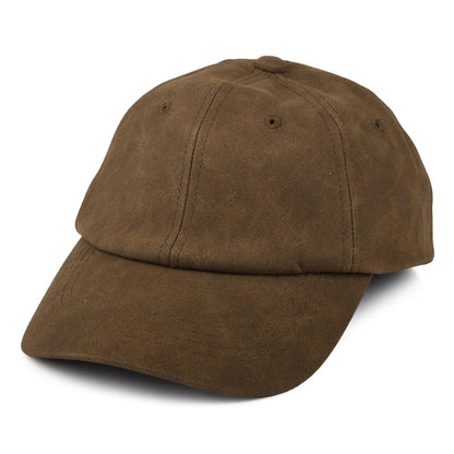 Dorfman Pacific Unstrukturierte Verwitterte Kunstleder Baseball Cap - Braun