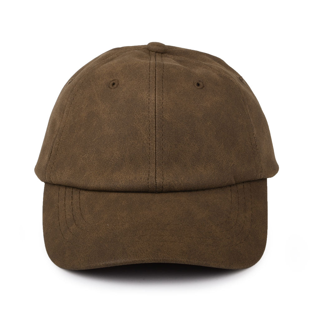 Dorfman Pacific Unstrukturierte Verwitterte Kunstleder Baseball Cap - Braun