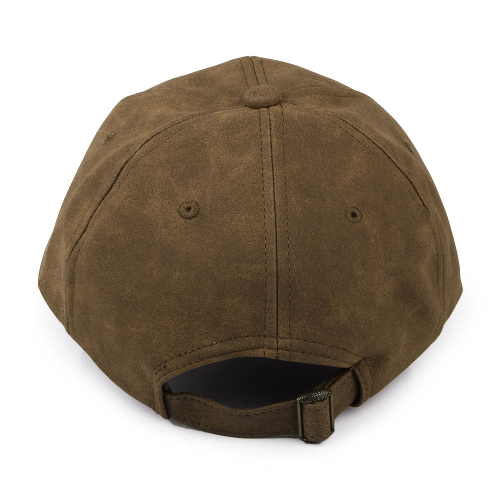 Dorfman Pacific Unstrukturierte Verwitterte Kunstleder Baseball Cap - Braun