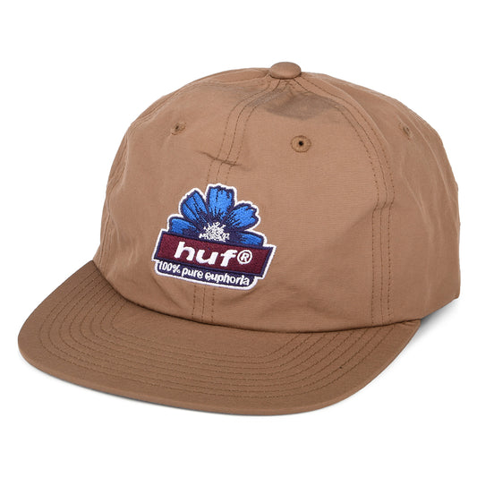 HUF 100% Pure euphoria 6 Paneelen Strapback Cap - Toffee