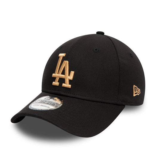 New Era 39THIRTY L.A. Dodgers Baseball Cap - MLB League Essential - Schwarz-Gold