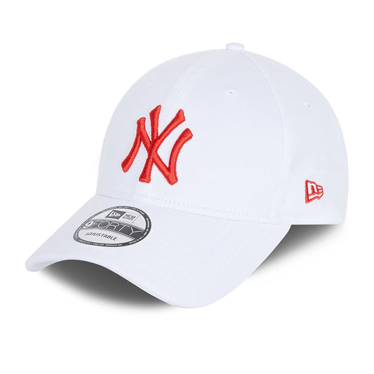 New Era 9FORTY II New York Yankees Baseball Cap - MLB League Essential - Weiß-Kardinalrot