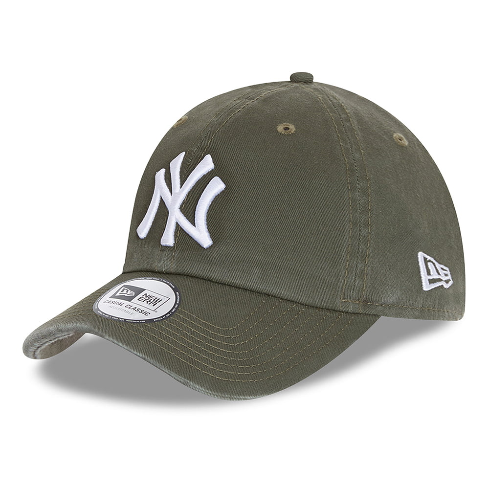 New Era 9TWENTY New York Yankees Baseball Cap MLB Casual Classic - Olivgrün-Weiß