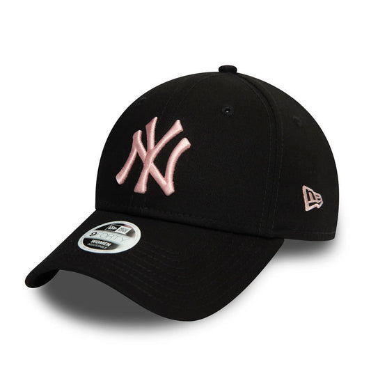 New Era Damen 9FORTY New York Yankees Baseball Cap - MLB Colour Essential - Schwarz-Pink