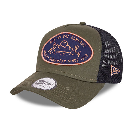 New Era Outdoor Patch Trucker Cap - Olivgrün