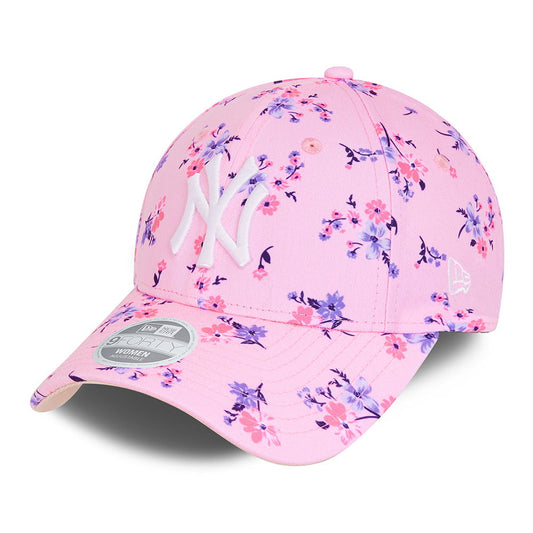 New Era Damen 9FORTY New York Yankees Baseball Cap Floral - Rosa