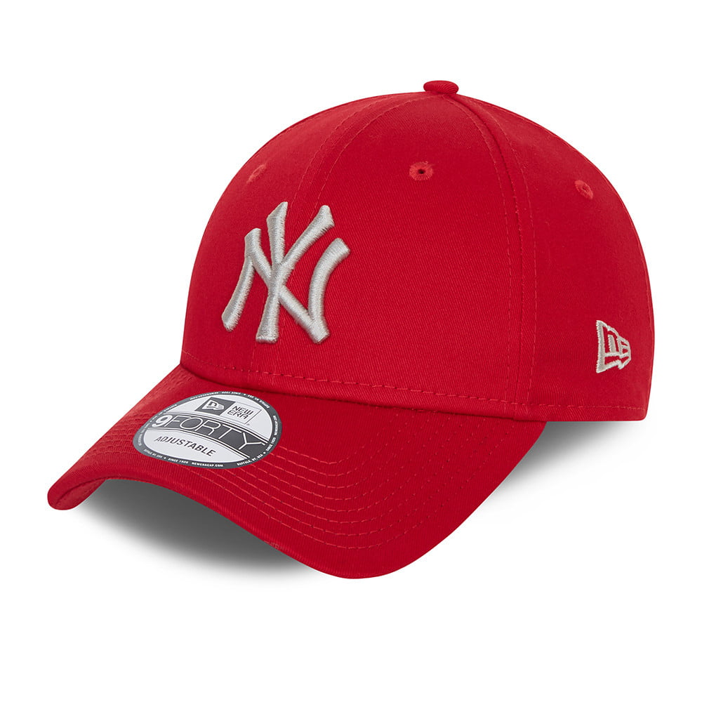 New Era 9FORTY II New York Yankees Baseball Cap - MLB League Essential - Scharlachrot-Grau