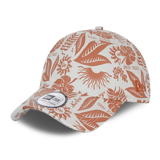 New Era 9FORTY Baseball Cap Hibiscus Print - Steingrau