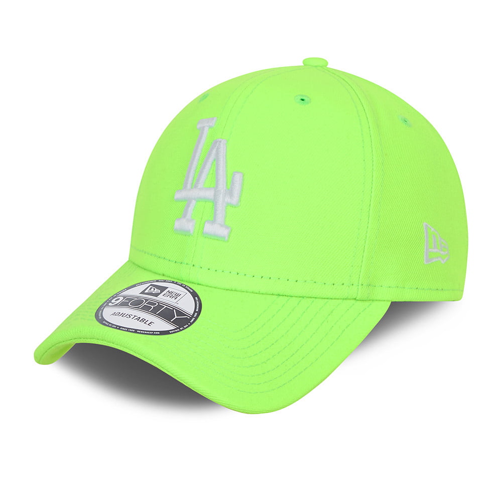 New Era 9FORTY L.A. Dodgers Baseball Cap - MLB Neon Pack - Neongrün-Weiß